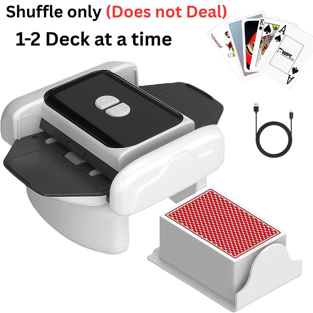 (SG) Auto Card Shuffler & Deal Machine | Texas Poker Automatic Card Dispenser for 8 Players Dealing Mahjong Uno