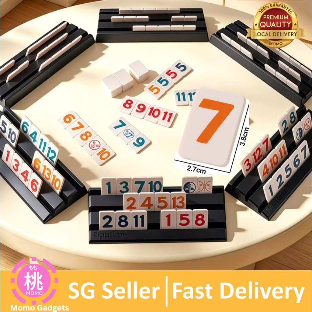 Large Numbers Rummy Traveling Portable Big Size 4 or 6 Racks Rummikub Tiles Israel Mahjong Board Game