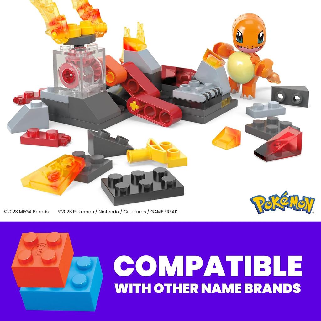 MEGA Pokémon Building Toys Set Charmander’s Fire-Type Spin with 81 Pieces / Pichus Forest Foraging Construction Set