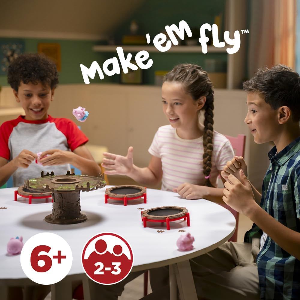 Pigs on Trampolines Board Games – Family Game, Kids Games, Multi-Player, Hand-Eye-Coordination Game, Ages 6+