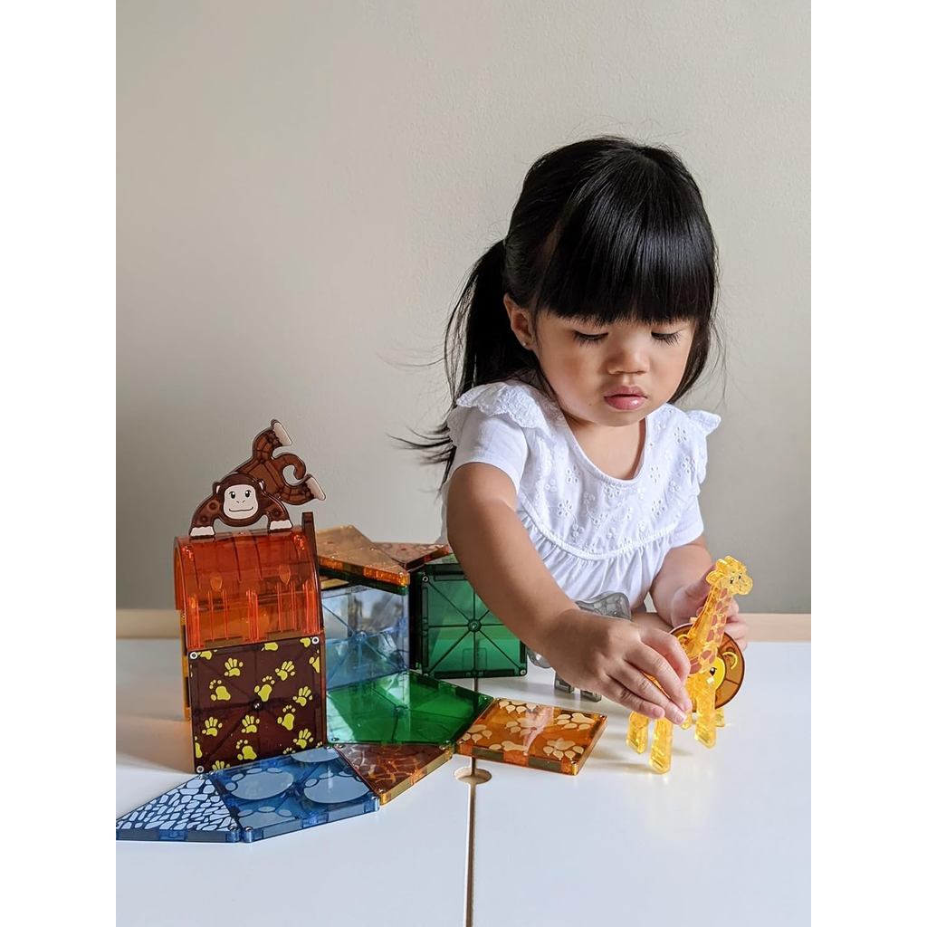 MAGNA-TILES Safari Animals 25-Piece Magnetic Construction Set, The ORIGINAL Magnetic Building Brand