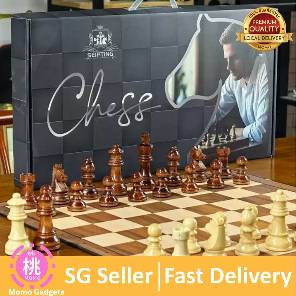 Seipting High-End International Chess Set for Competition and Training, foldable board-solid wood