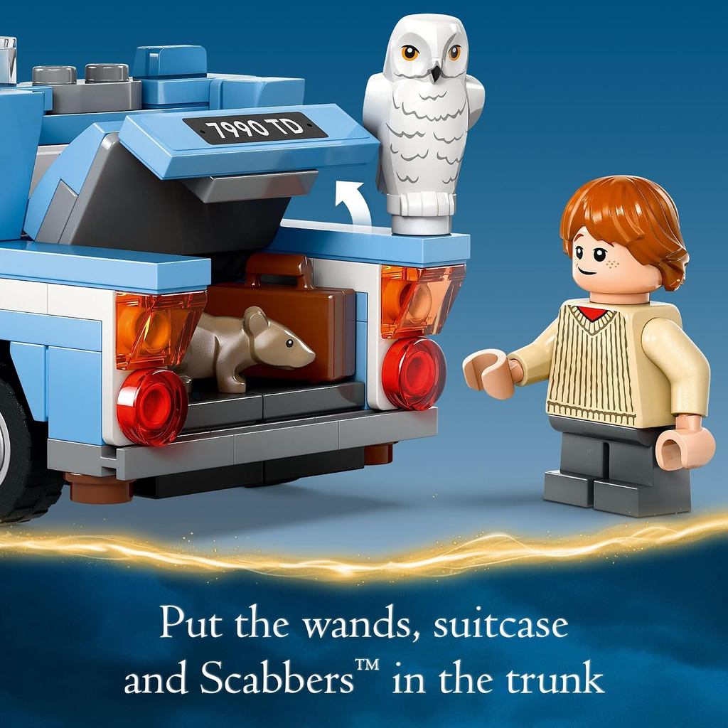 LEGO Harry Potter Flying Ford Anglia, Buildable Car Toy with 2 Minifigures for Role Play 76424