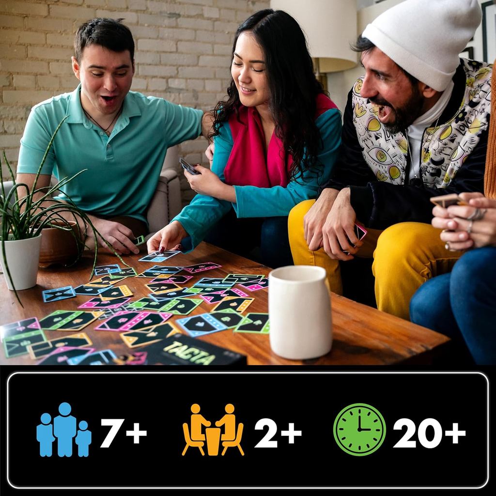 TACTA Card Game, Where Every Card Counts, Fast-Paced Strategic Shape Matching Party Game