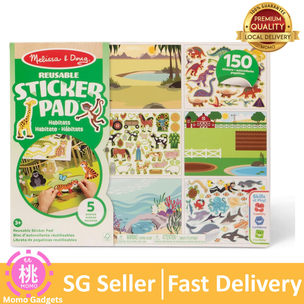 Melissa & Doug Reusable Sticker Pad: Habitats - 150+ Stickers for Kids Ages 4+