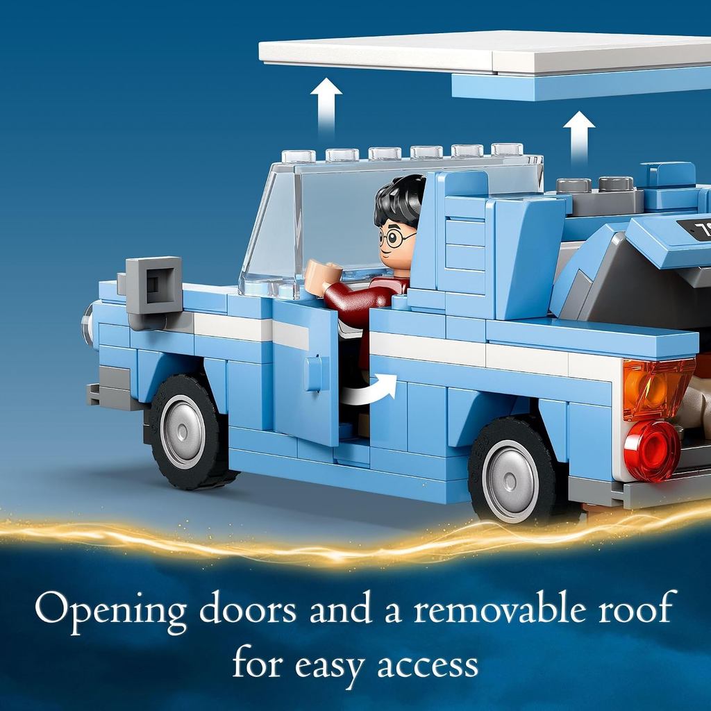 LEGO Harry Potter Flying Ford Anglia, Buildable Car Toy with 2 Minifigures for Role Play 76424