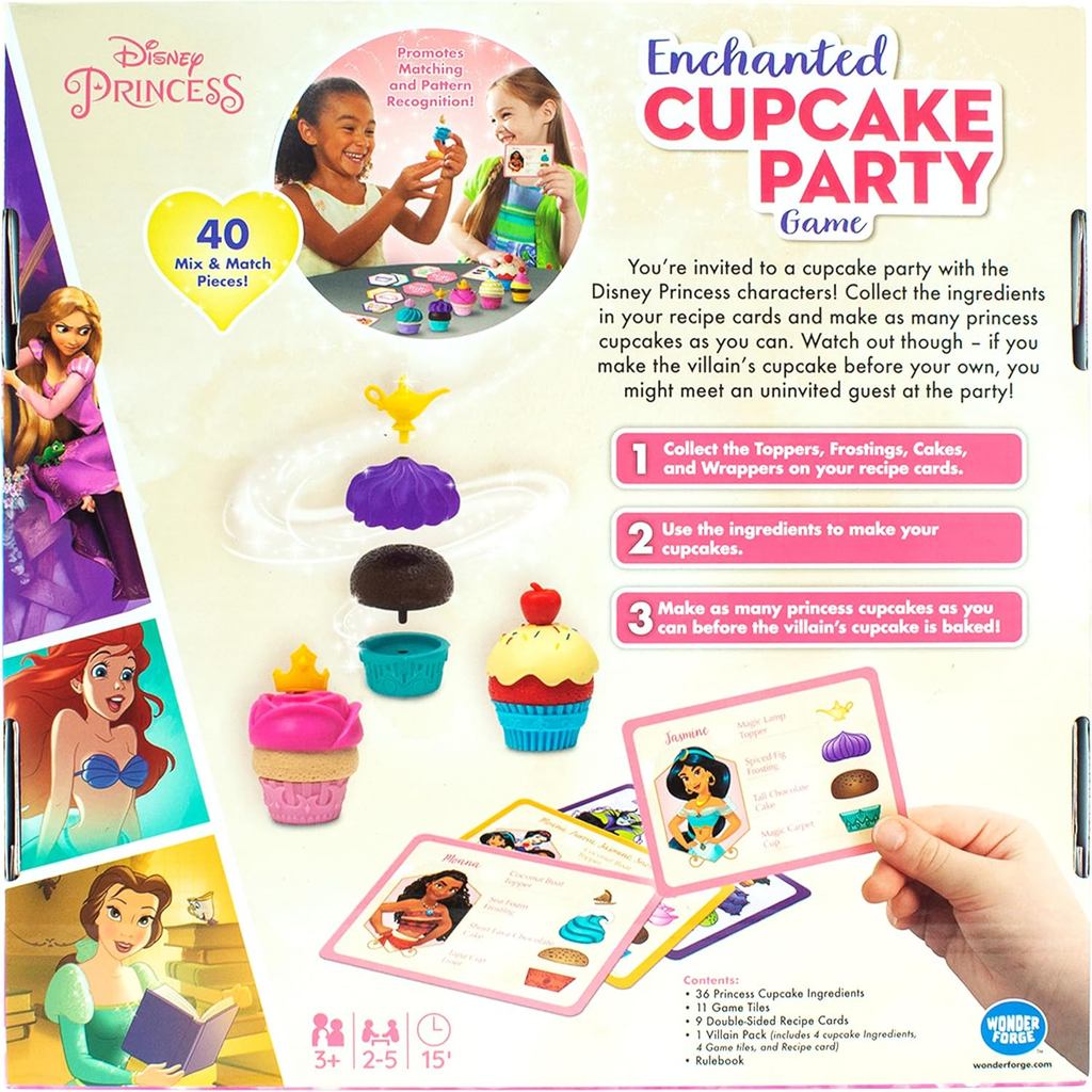 Wonder Forge Disney Princess Enchanted Cupcake Party Game - Exciting Matching Game | Fun for Kids & Adults