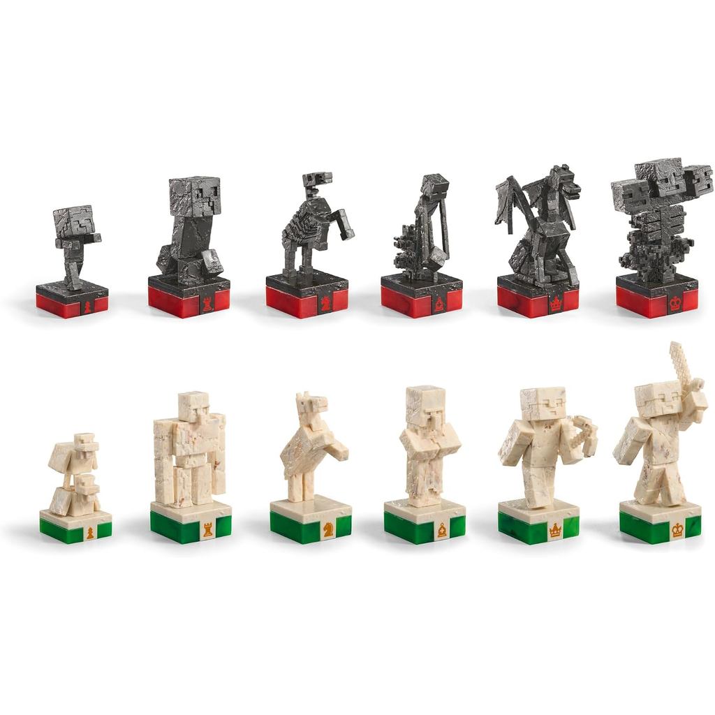 Classic Strategy Minecraft Chess & Checkers Set - Unisex Board Game for All Ages