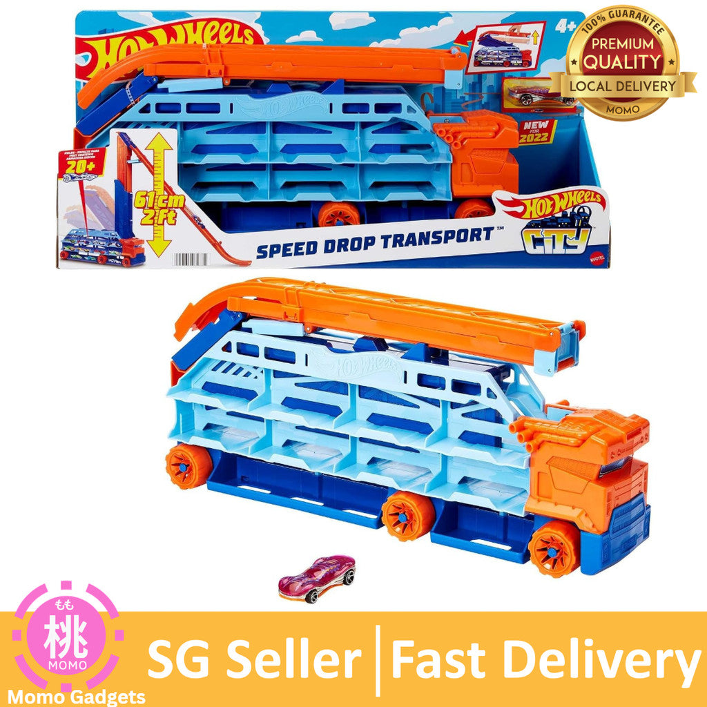 HOT Wheels City Transporter - with extendable Downhill ramp, Loading Area for 20 Vehicles and Special Wheels