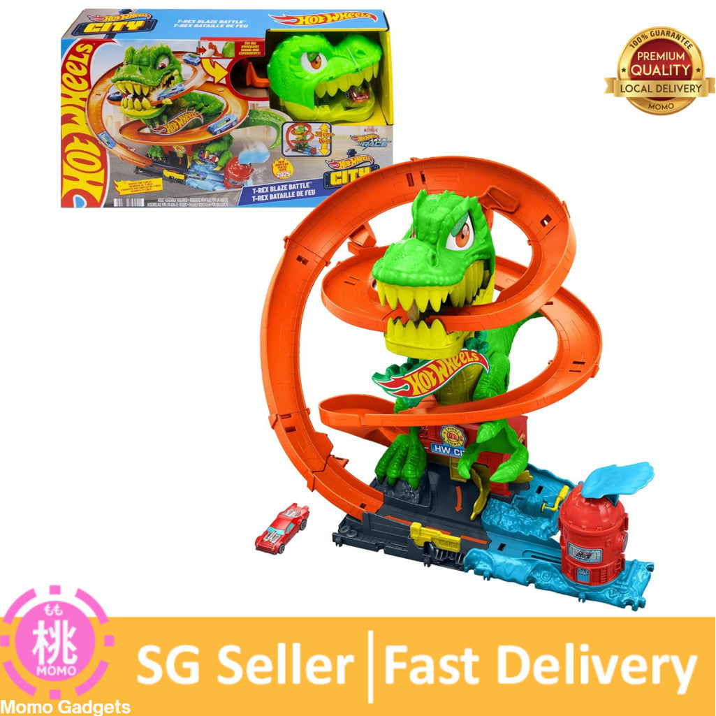 Hot Wheels JBM73 City T-Rex Fire Station Playset