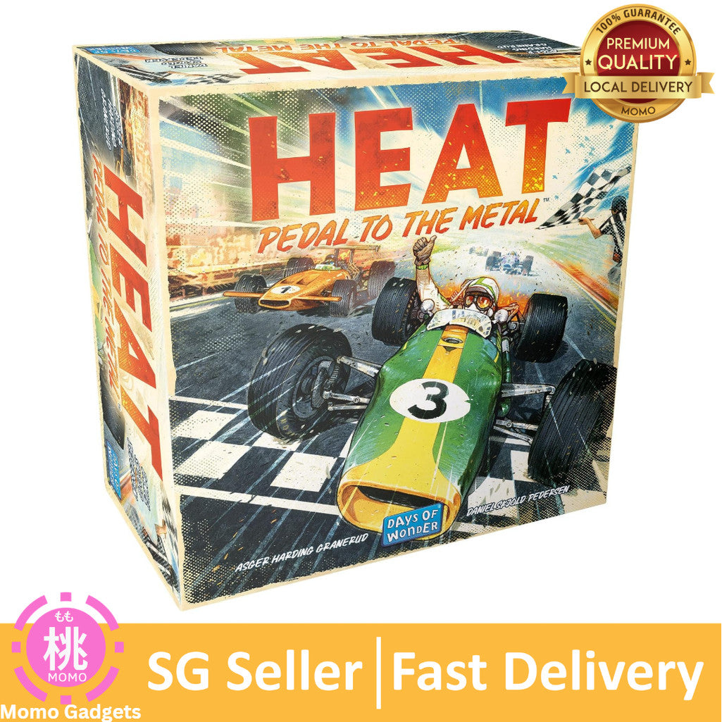 Asmodee HEAT: Pedal to the Metal Board Game-Intense Car Racing and Strategy Game,Fun Family Game Ages 10+