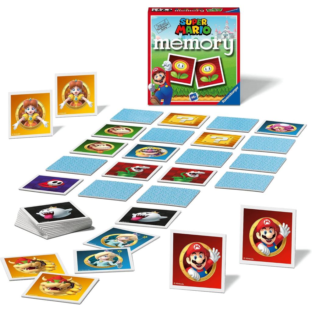 Ravensburger - Memory Super Mario, Board Game, Memory Game for Children 3 Years - 48 Cards, 2 to 6 Players