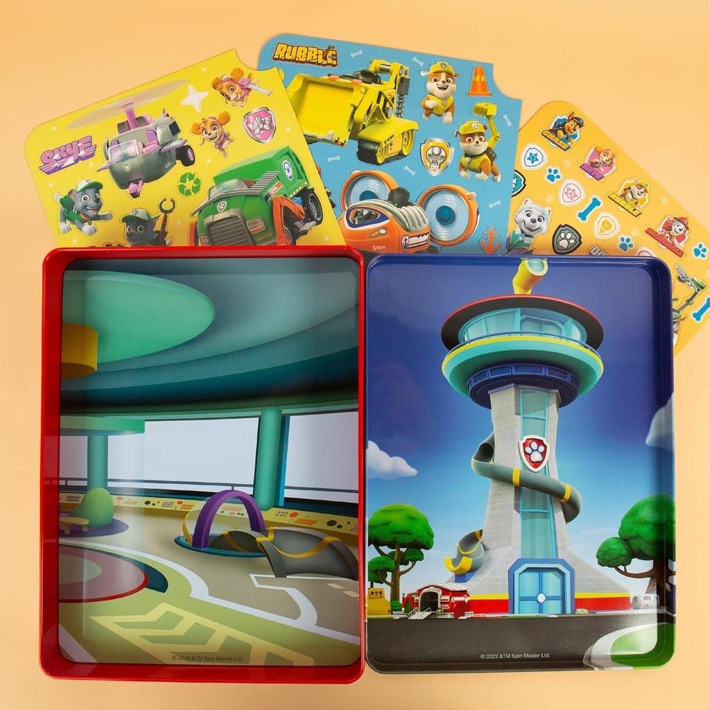 Paw Patrol Magnetic Playset,75 Mix&Match Dress Up Magnets,2-in-1 Storage Tin&Play Space,Fun Paw Patrol Toy for Kids 3&Up