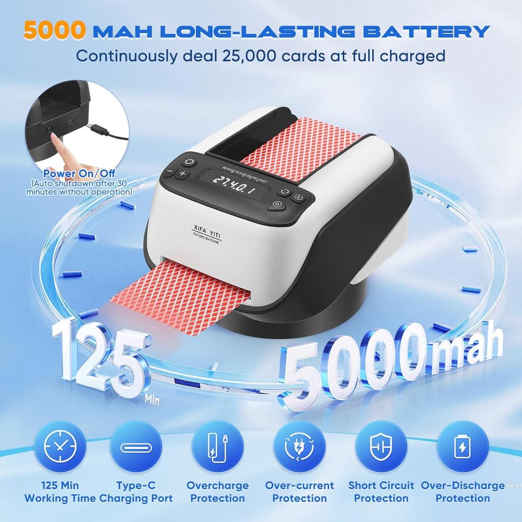 (SG) Auto Card Shuffler & Deal Machine | Texas Poker Automatic Card Dispenser for 8 Players Dealing Mahjong Uno