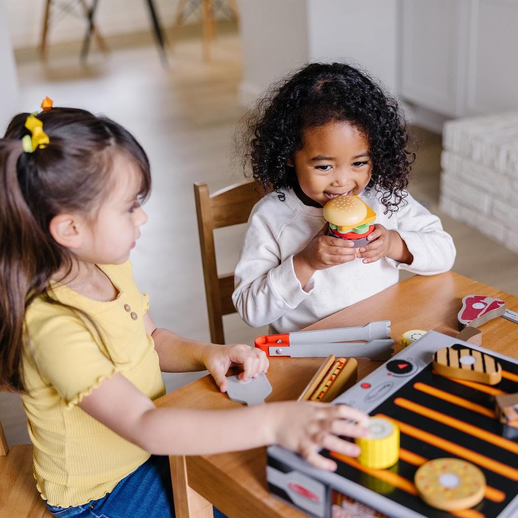Melissa & Doug Grill & Serve Wooden BBQ Toy Food Cooking Set