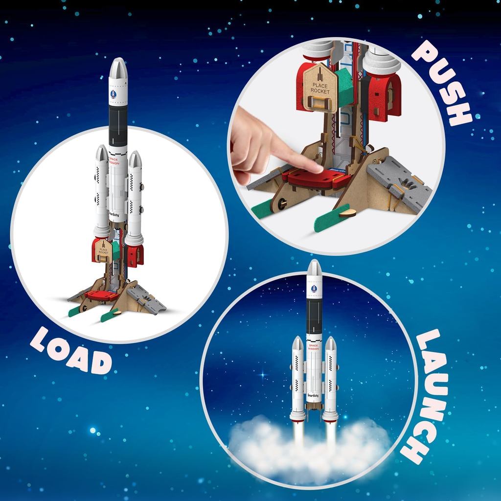 Smartivity DIY Rocket Launcher STEM Kit for Kids|2025 Parents Choice Award Winner | Build Your Own Rocket & Launch