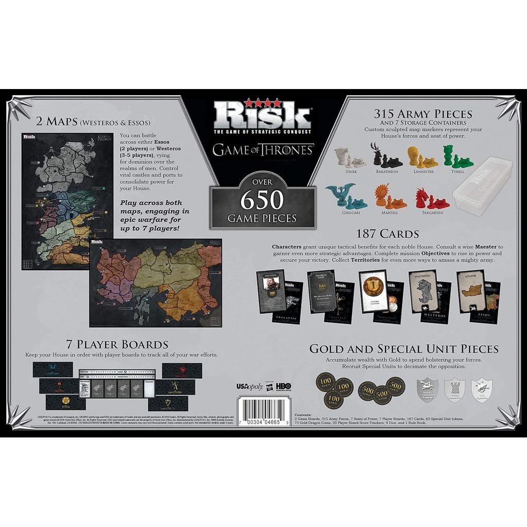 Risk Themed Game of Thrones Strategy Board Game |for Game of Thrones Fans