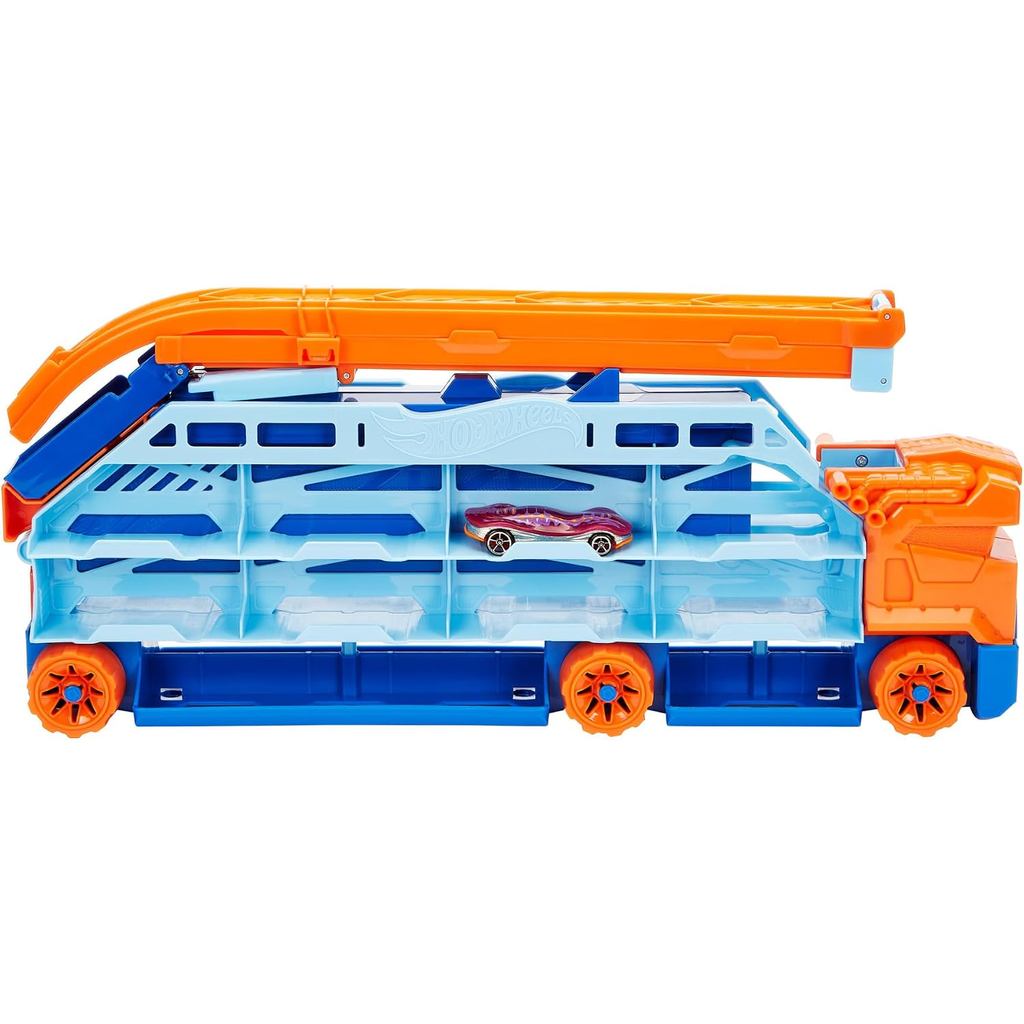 HOT Wheels City Transporter - with extendable Downhill ramp, Loading Area for 20 Vehicles and Special Wheels