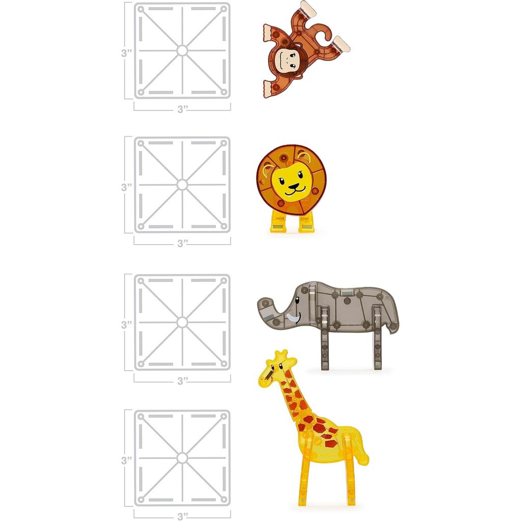 MAGNA-TILES Safari Animals 25-Piece Magnetic Construction Set, The ORIGINAL Magnetic Building Brand