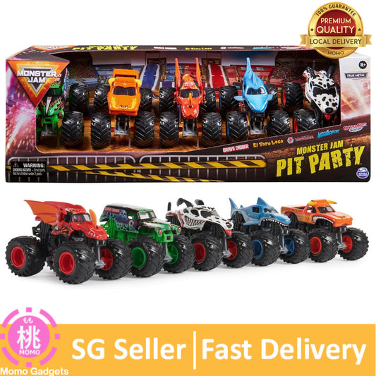 Monster Jam, Official Pit Party 5-Pack of 1:64 Scale Monster Trucks, Kids Toys for Boys and Girls Ages 3 and Up