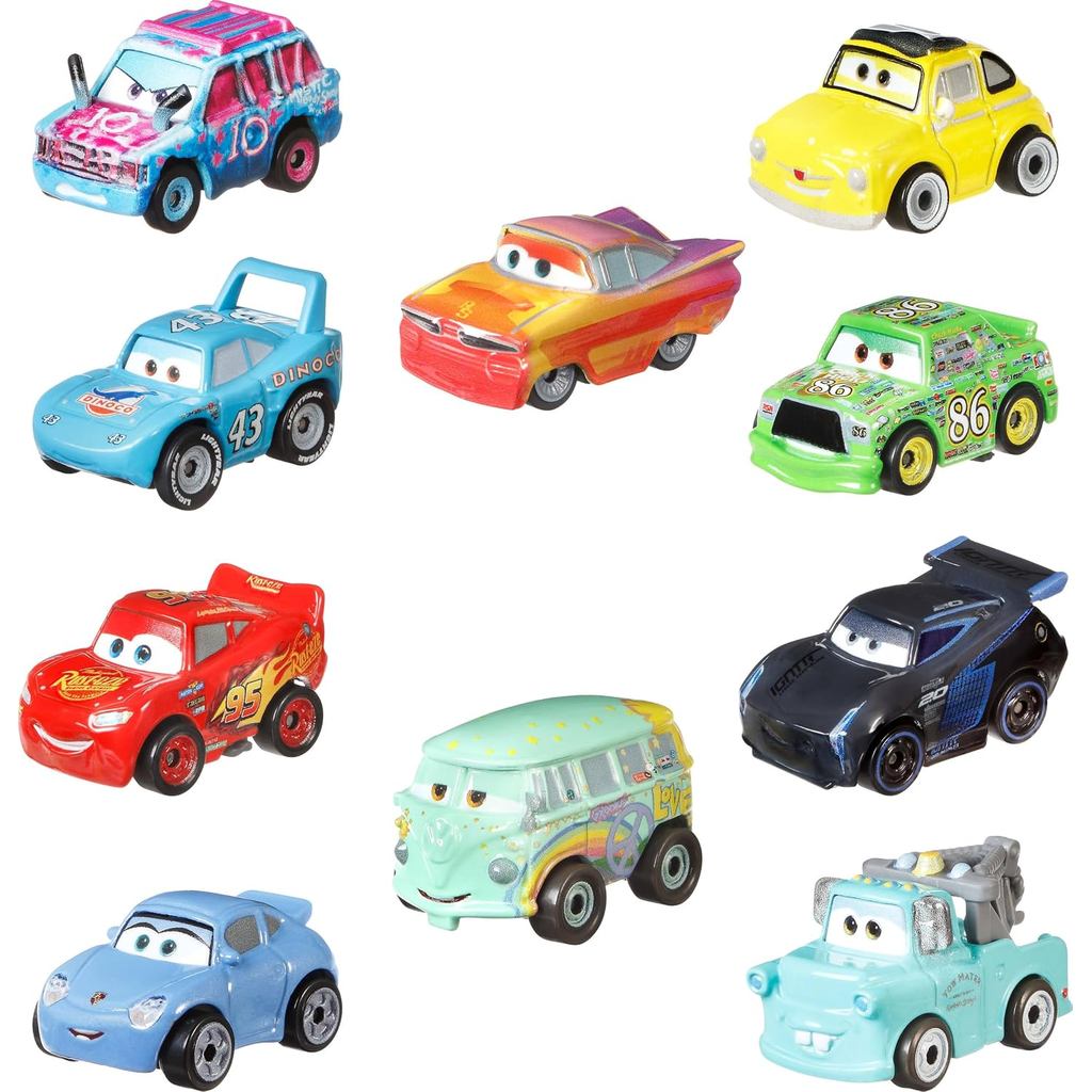 Mattel Disney Pixar Cars Mini Racers 10 Pack of Collectible Toy Vehicles for Kids & Collectors Ages 3 Years Old & Up