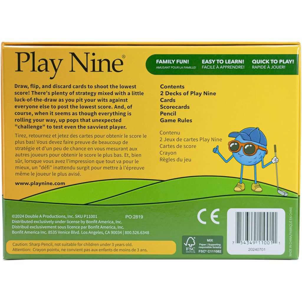 Play Nine The Card Game of Golf, Ages 8 and Up , 15 Min Gameplay, Family Friendly Card Game for Kids