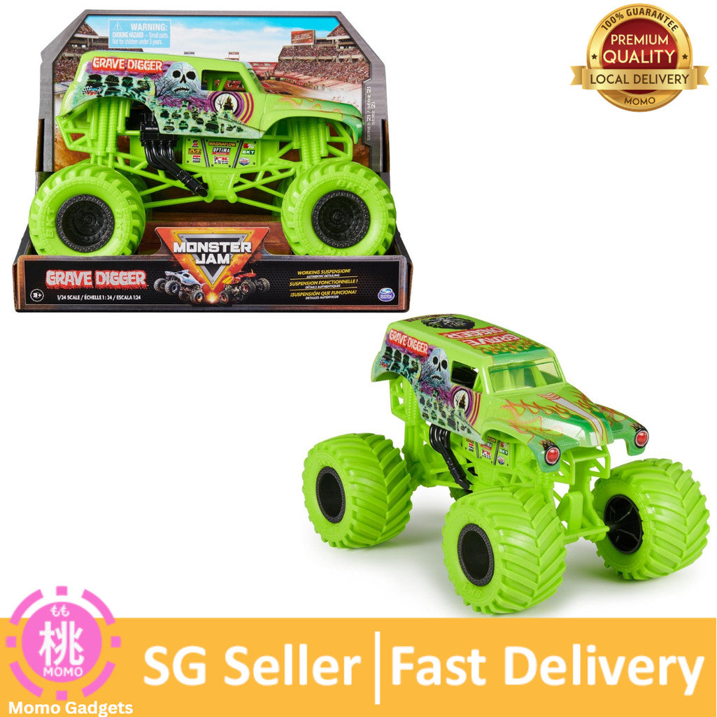 Monster Jam, Official Grave Digger Monster Truck, Collector Die-Cast Vehicle, 1:24 Scale, Ages 3 and up