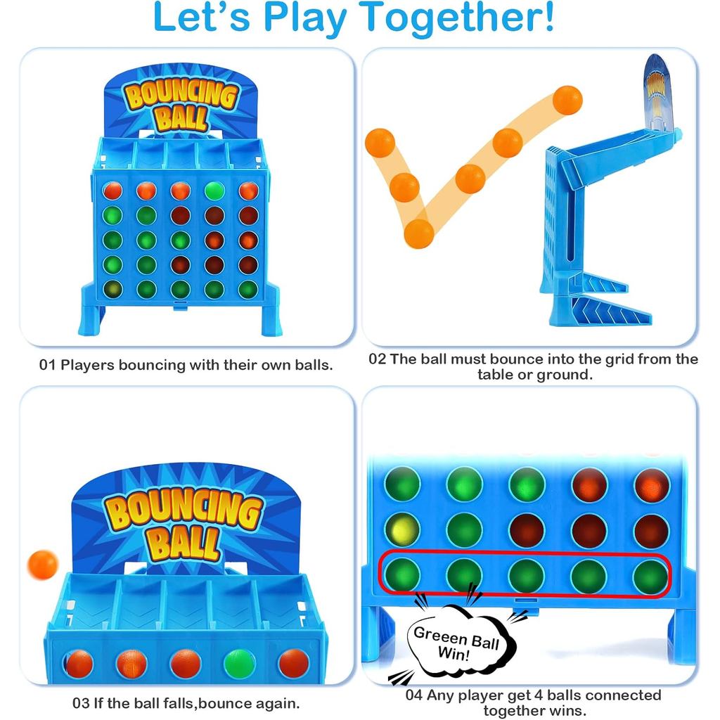 Bounce Ball Linking Shots Game Suitable for Connect, 4 in a Row Parent-Child Interaction Board Game