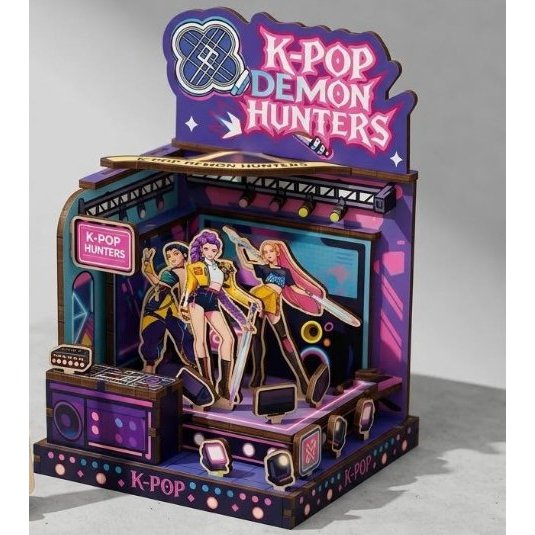 K-pop demon hunter 3D Assembly Wooden Puzzle Brain Teaser Model Kit Unique Craft Kits Christmas/Birthday Gift