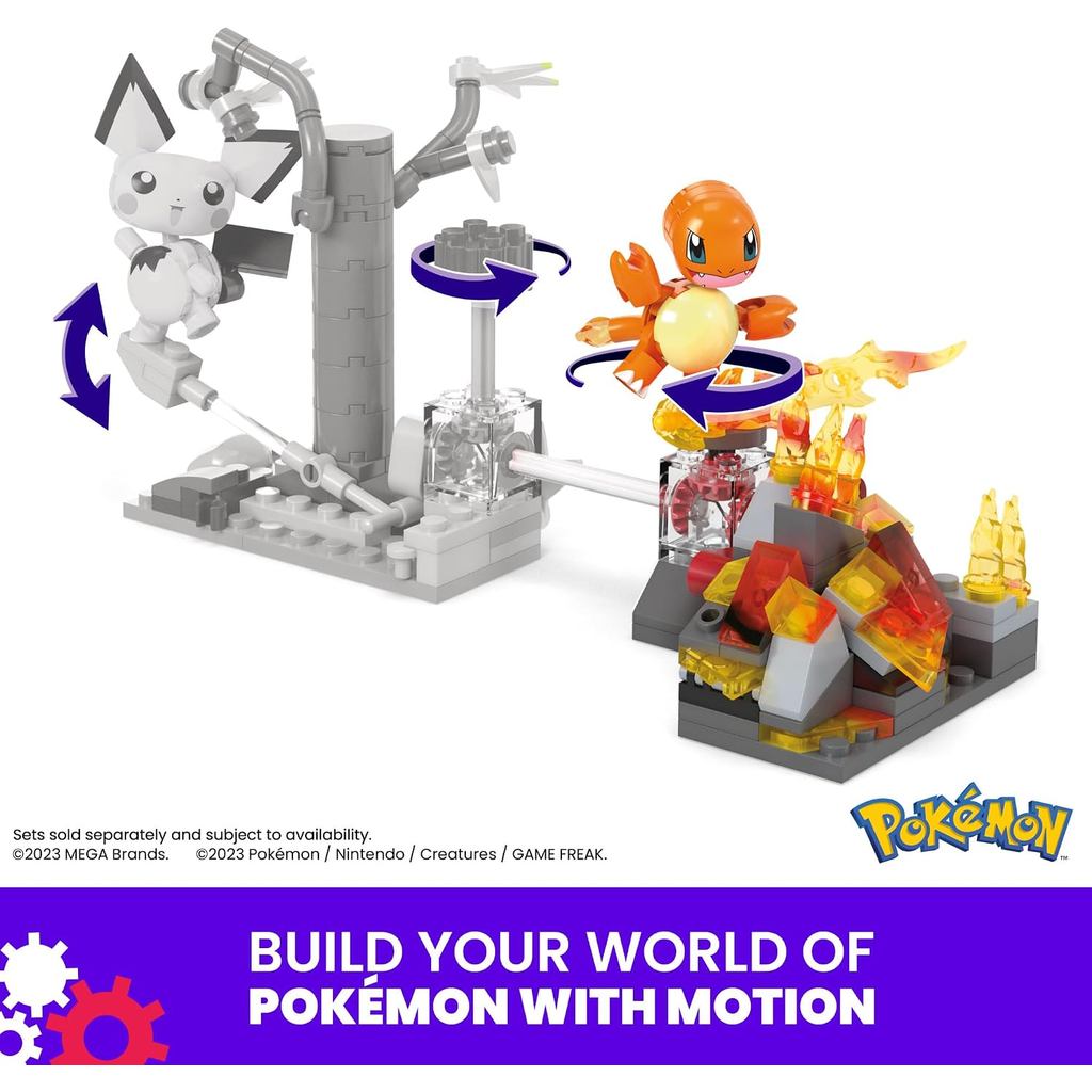 MEGA Pokémon Building Toys Set Charmander’s Fire-Type Spin with 81 Pieces / Pichus Forest Foraging Construction Set