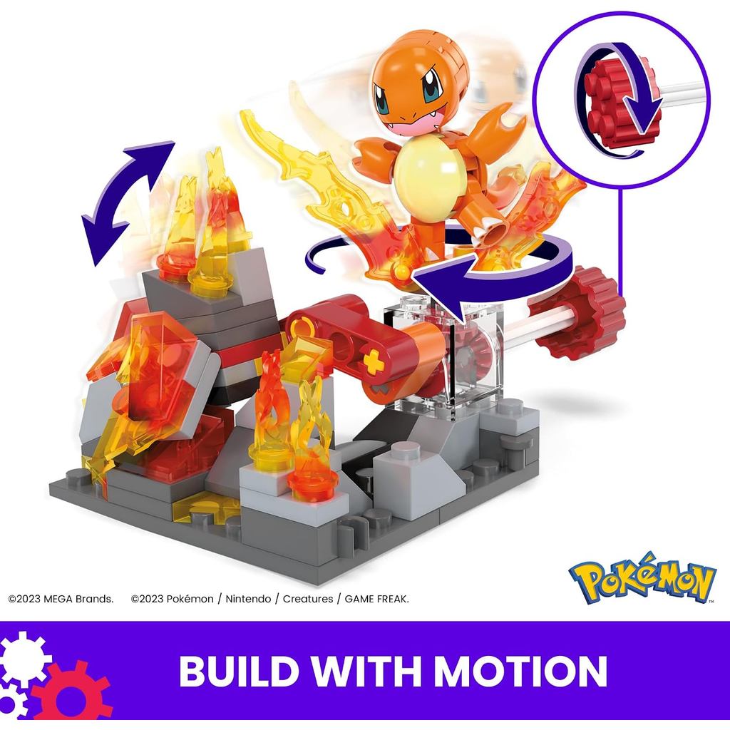 MEGA Pokémon Building Toys Set Charmander’s Fire-Type Spin with 81 Pieces / Pichus Forest Foraging Construction Set