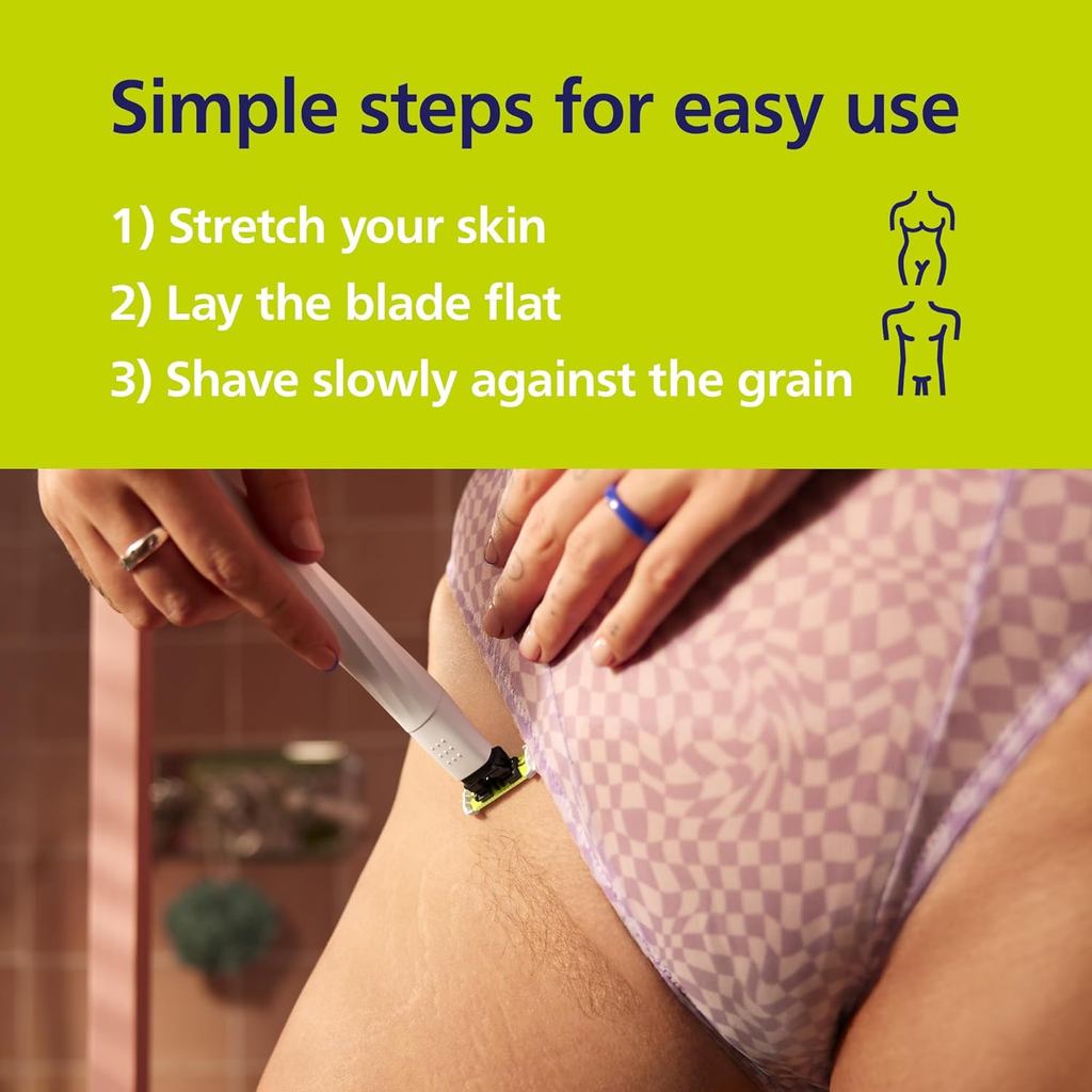Philips Norelco OneBlade Intimate, Designed for Pubic Grooming, Trim & Shave with Extra Skin Protection, Waterproof