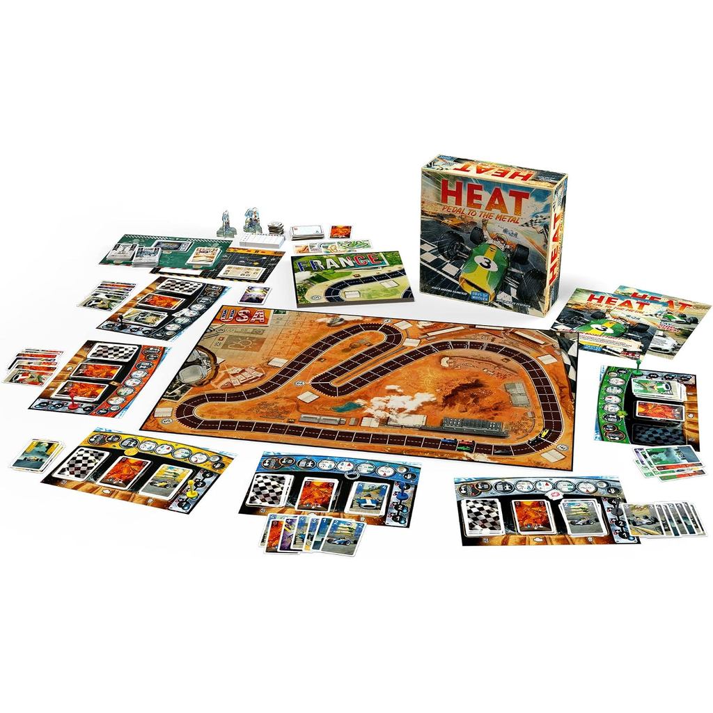 Asmodee HEAT: Pedal to the Metal Board Game-Intense Car Racing and Strategy Game,Fun Family Game Ages 10+