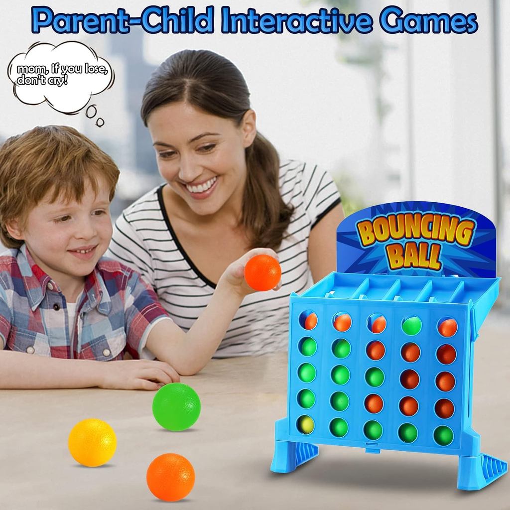 Bounce Ball Linking Shots Game Suitable for Connect, 4 in a Row Parent-Child Interaction Board Game