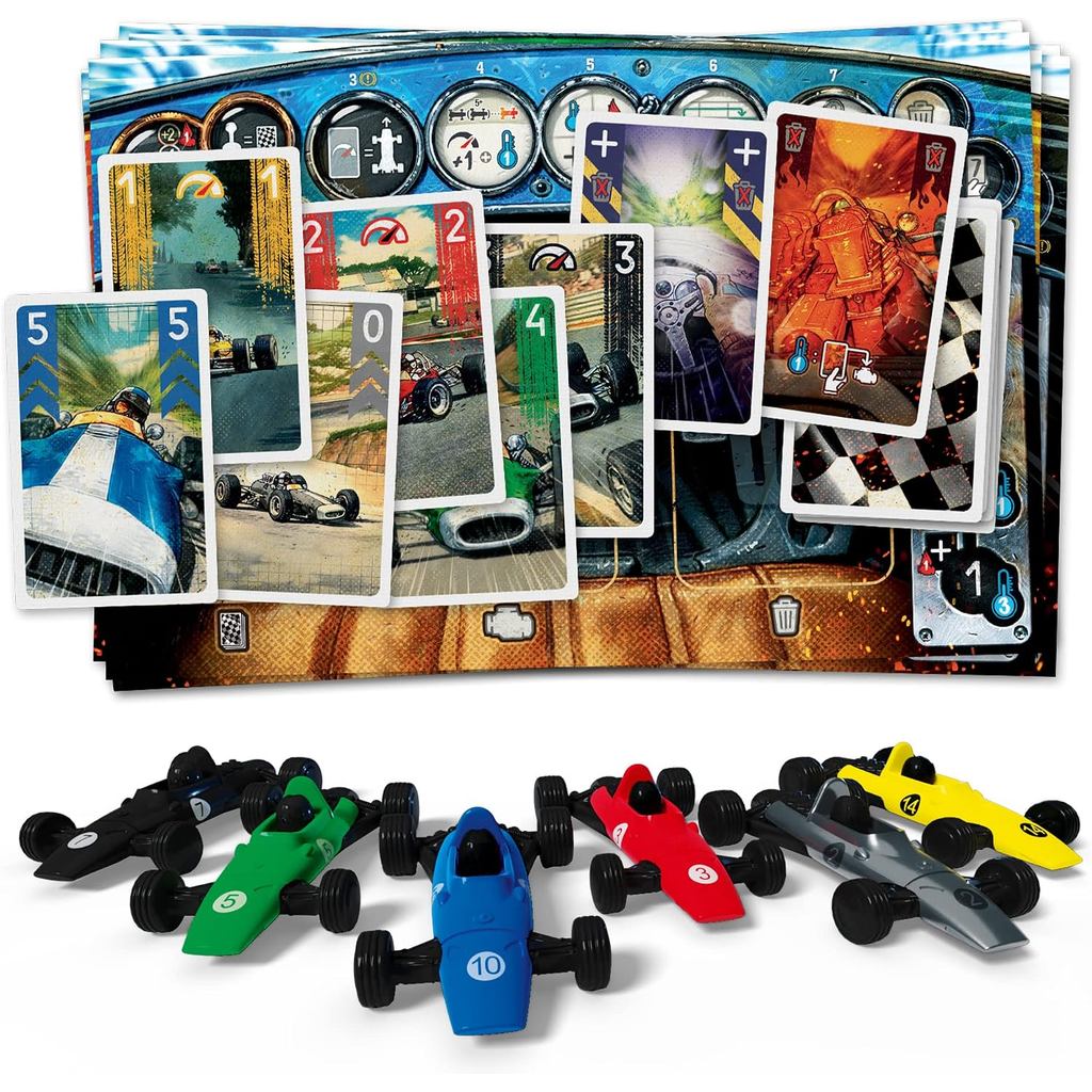 Asmodee HEAT: Pedal to the Metal Board Game-Intense Car Racing and Strategy Game,Fun Family Game Ages 10+