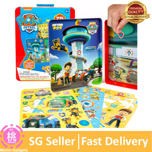 Paw Patrol Magnetic Playset,75 Mix&Match Dress Up Magnets,2-in-1 Storage Tin&Play Space,Fun Paw Patrol Toy for Kids 3&Up