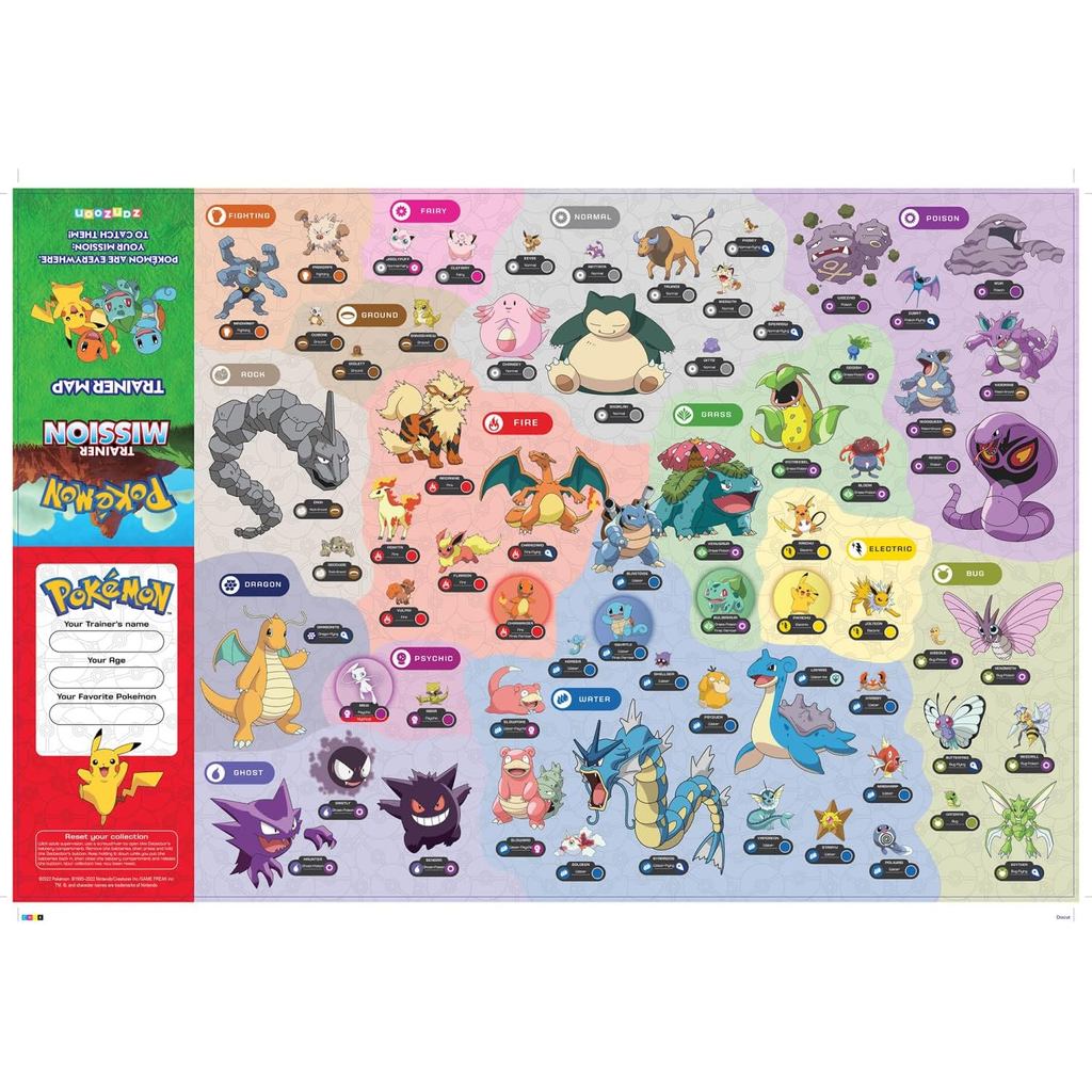 Pokemon Trainer Mission-Electronic Detector Will Guide You On 40Missions, Voice & Light Instructions, Trainer Map,Kids5+