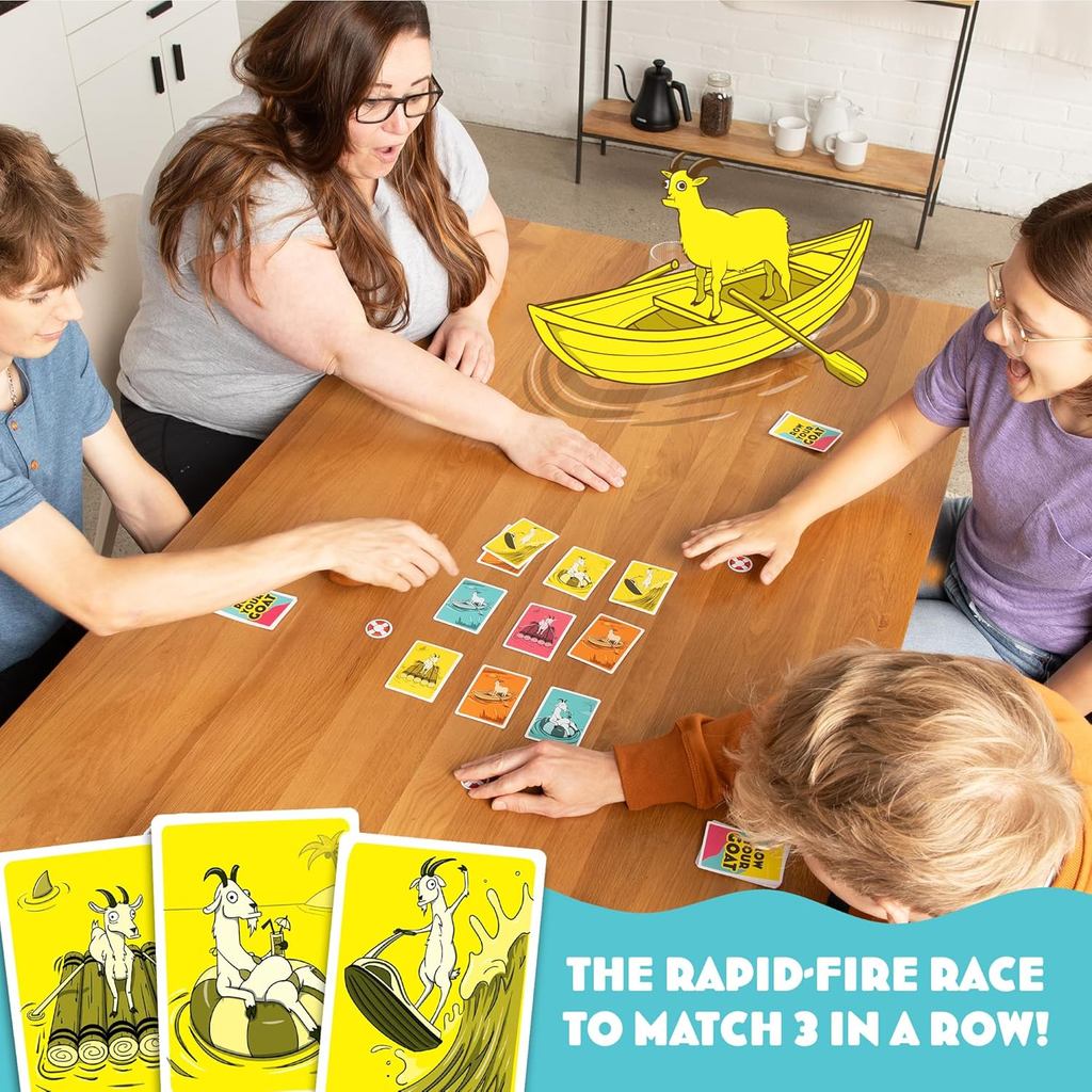Exploding Kittens Presents: Row Your Goat - A Rapid Fire Tic Tac Toe Game - 2-6 Players - Ages 7+