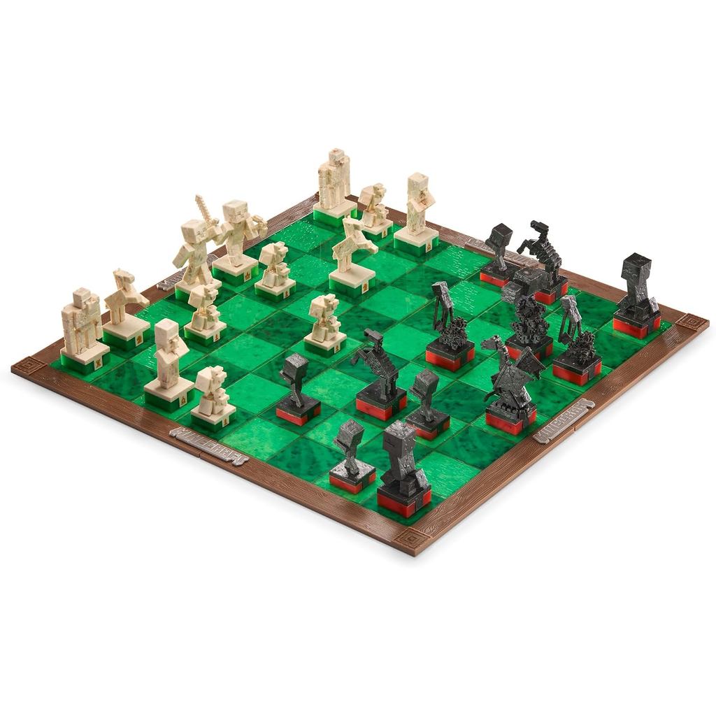 Classic Strategy Minecraft Chess & Checkers Set - Unisex Board Game for All Ages