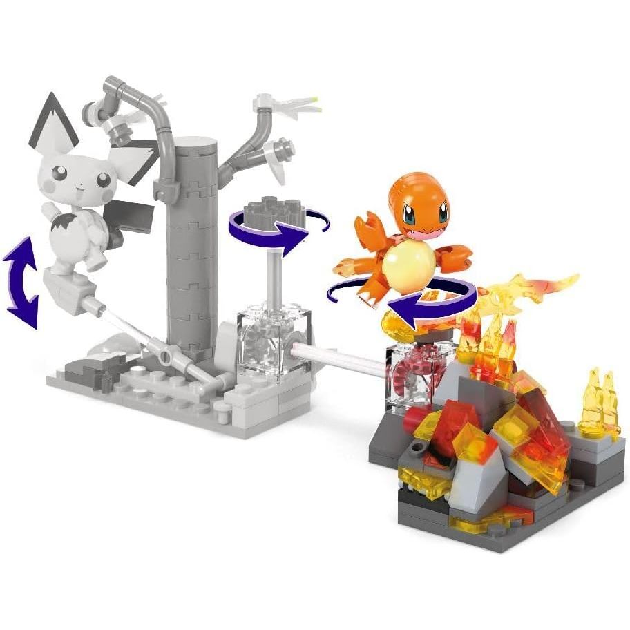 MEGA Pokémon Building Toys Set Charmander’s Fire-Type Spin with 81 Pieces / Pichus Forest Foraging Construction Set