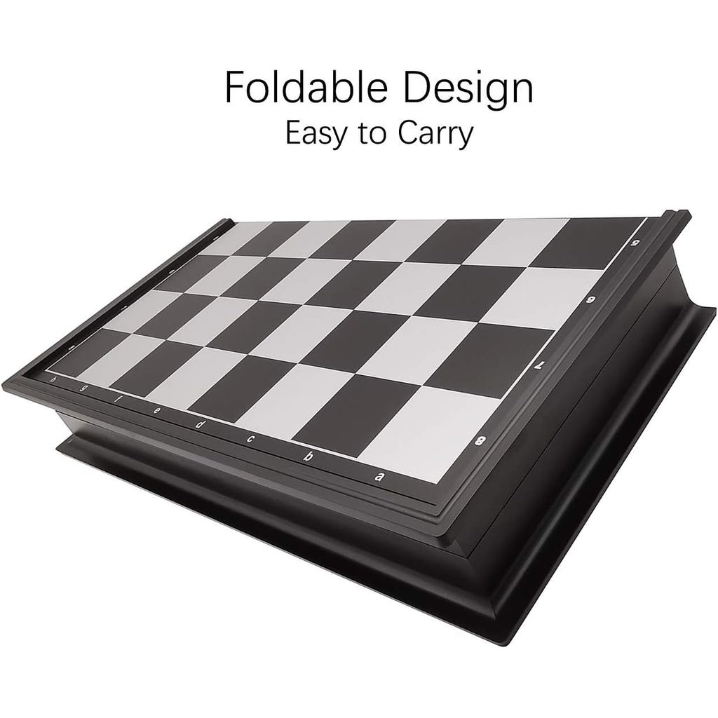 Magnetic Travel Chess Set, Black & White Color