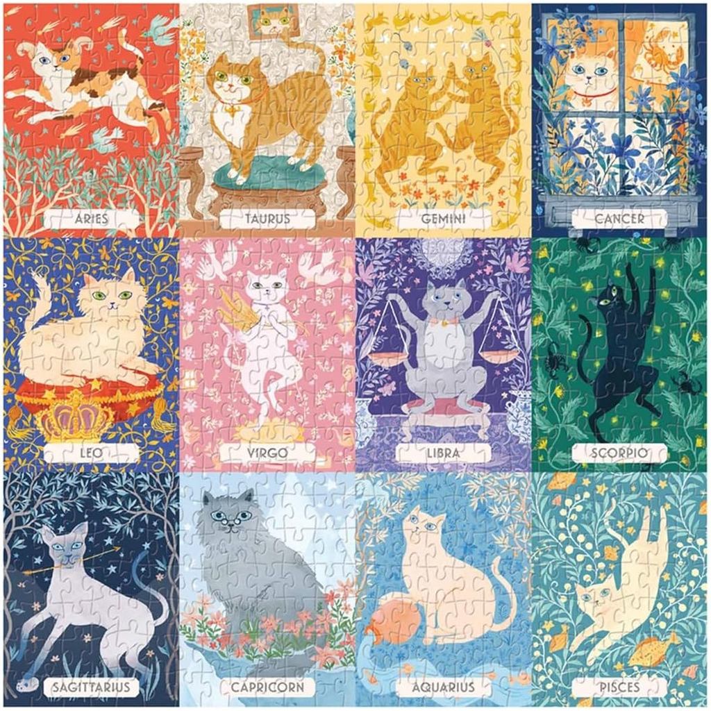 Galison - Cat Zodiac 500 Piece Jigsaw Puzzle for Adults