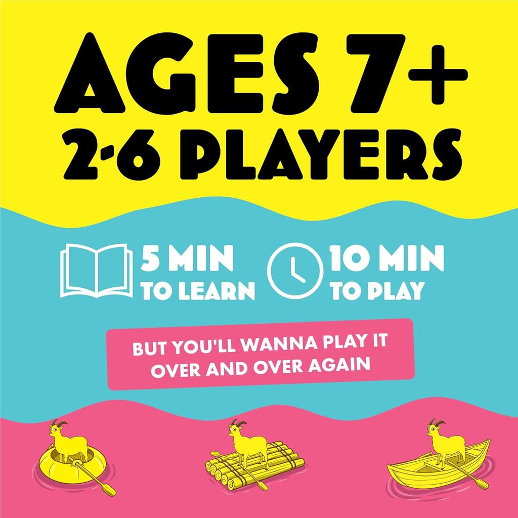 Exploding Kittens Presents: Row Your Goat - A Rapid Fire Tic Tac Toe Game - 2-6 Players - Ages 7+
