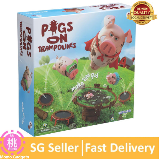 Pigs on Trampolines Board Games – Family Game, Kids Games, Multi-Player, Hand-Eye-Coordination Game, Ages 6+