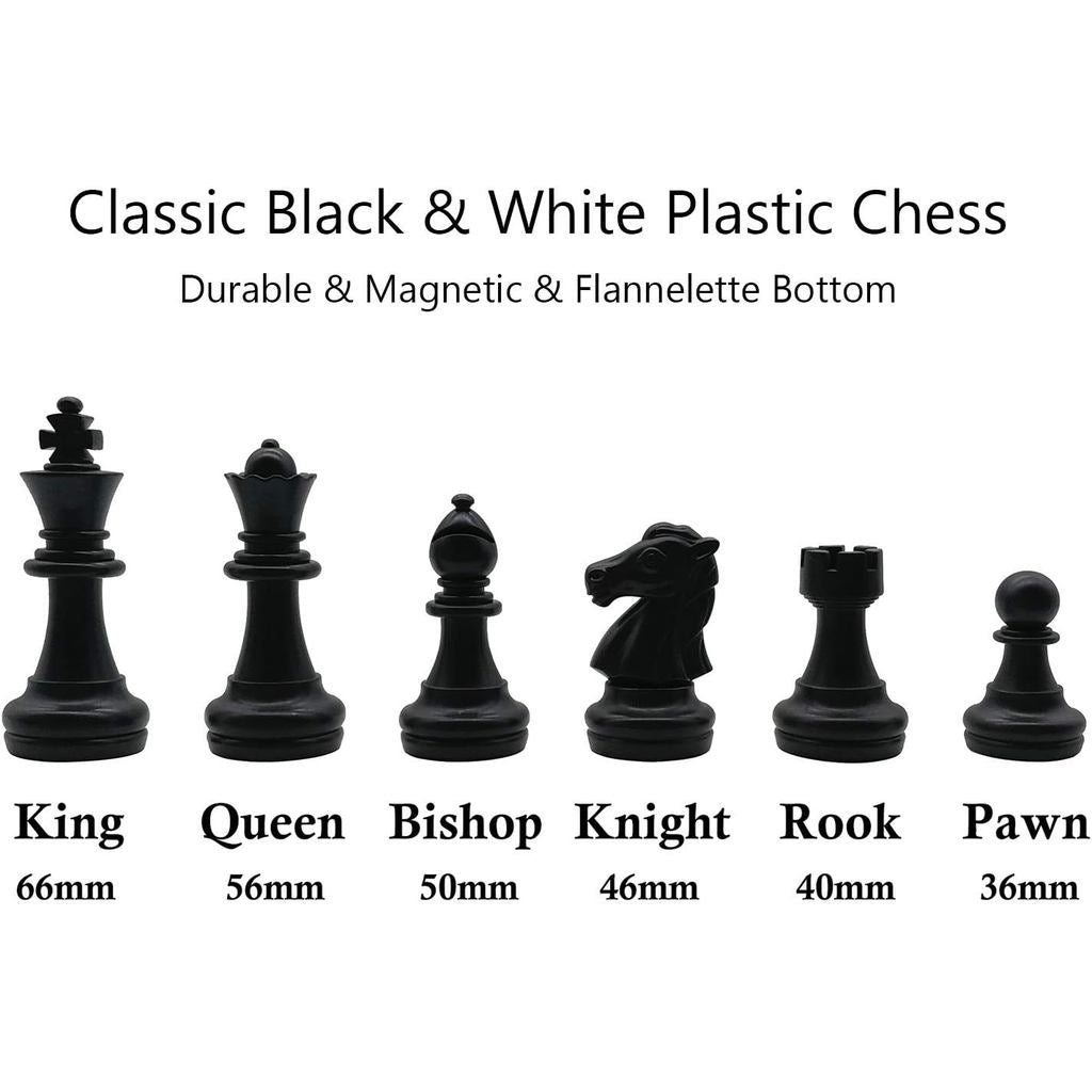 Magnetic Travel Chess Set, Black & White Color