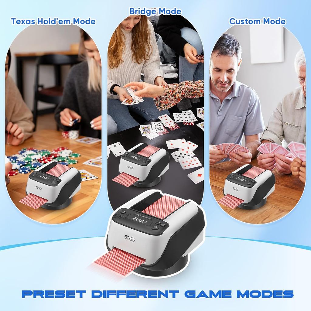 (SG) Auto Card Shuffler & Deal Machine | Texas Poker Automatic Card Dispenser for 8 Players Dealing Mahjong Uno