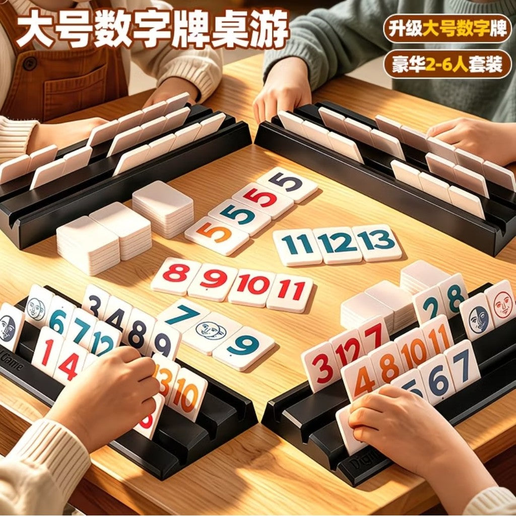 Large Numbers Rummy Traveling Portable Big Size 4 or 6 Racks Rummikub Tiles Israel Mahjong Board Game