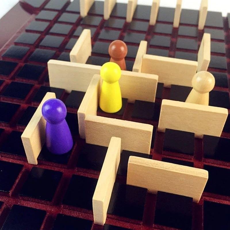 Quoridor Wall Chess Game, Amazing Maze, Ages 5+, 2-4 Players, 15 Minutes Playing Time