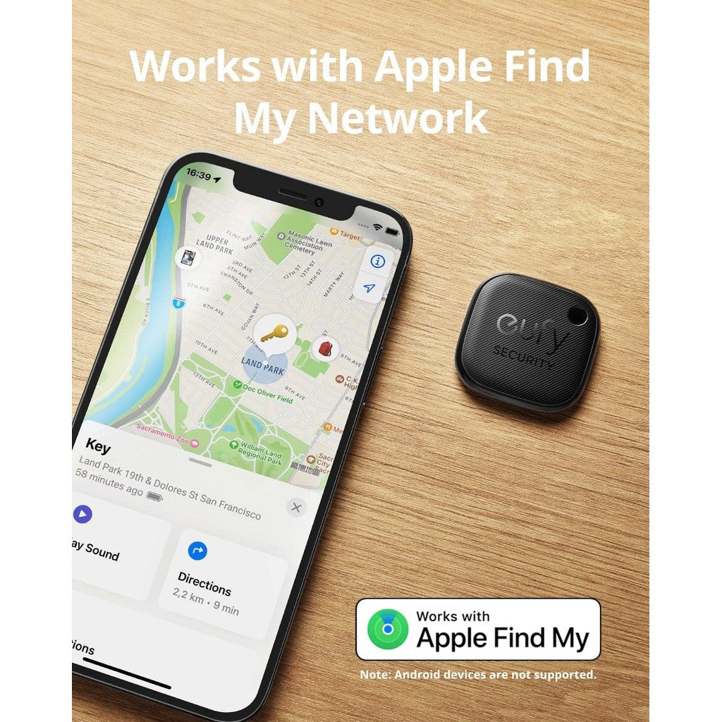 eufy Security by Anker SmartTrack Link (Black, 1-Pack), Android not Supported, Works with Apple Find My (iOS only)