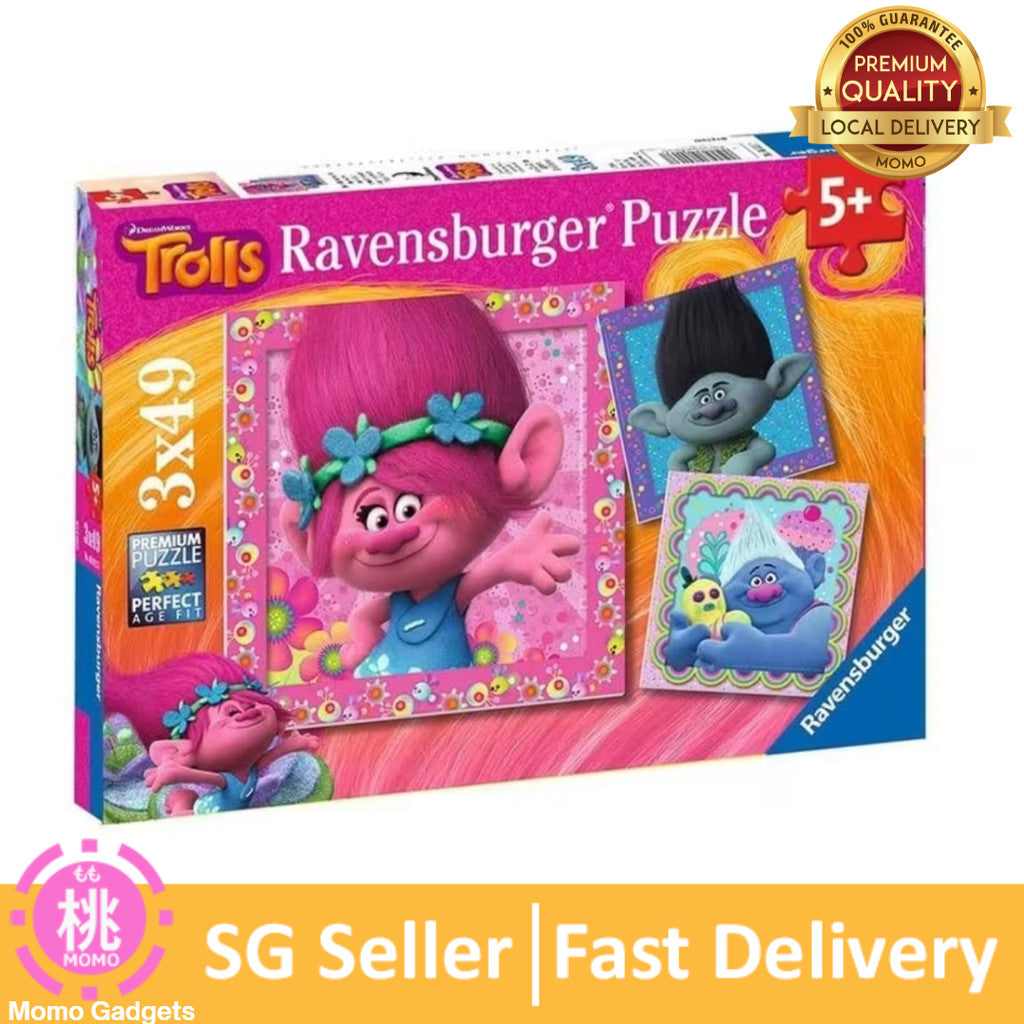 Ravensburger Trolls 3 Puzzle Set | 3x49 Piece Jigsaw Puzzles for Kids | Screen-Free Activity